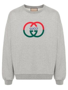 Gucci, gray cotton interlocking G sweatshirt size XXXL made in Italy